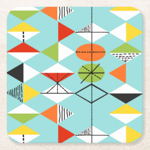 Retro Harlequin Pattern Coaster