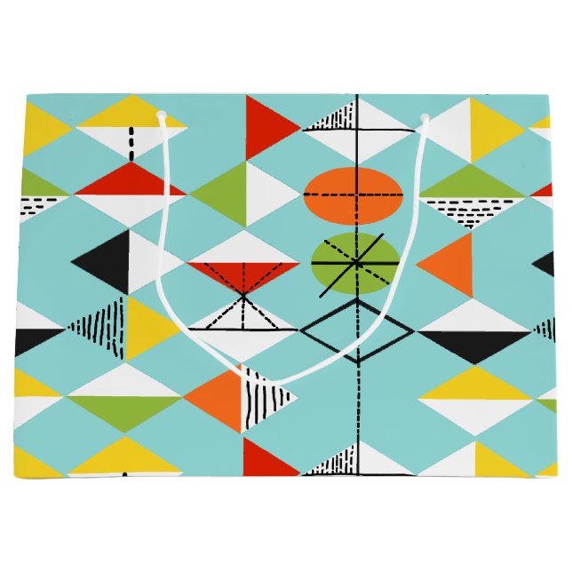 Retro Harlequin Pattern Gift Bag (Front)