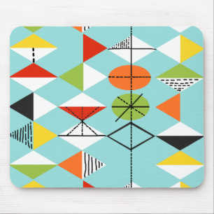 Retro Harlequin Pattern Mousepad