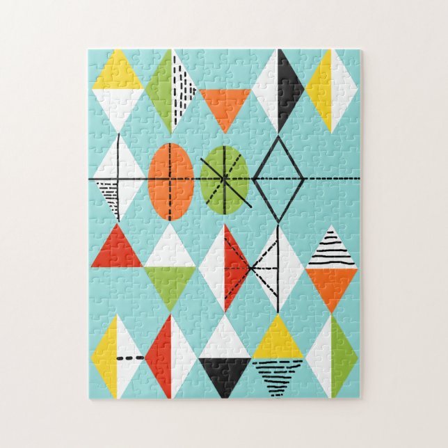 Retro Harlequin Pattern Puzzle (Vertical)