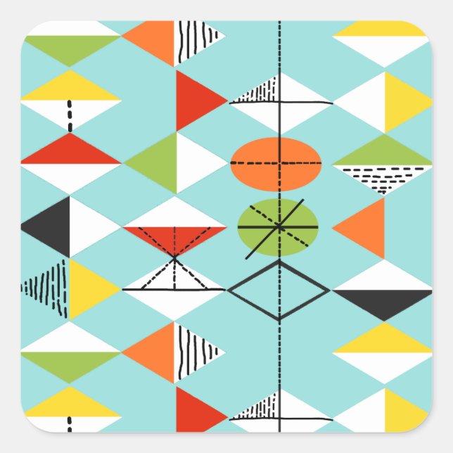 Retro Harlequin Pattern Stickers (Front)