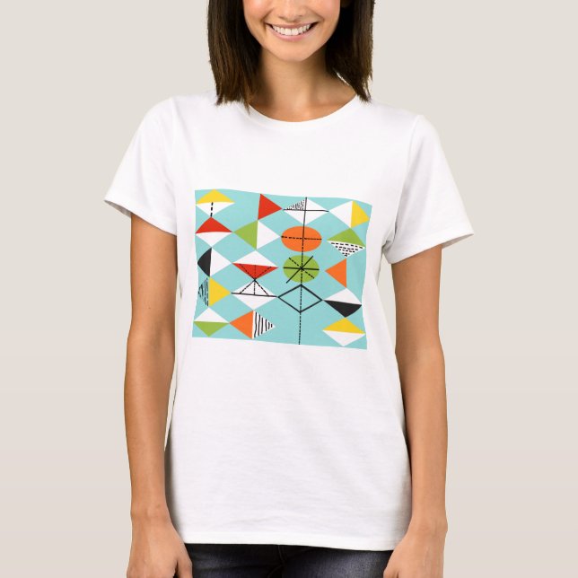 Retro Harlequin Pattern T-Shirt (Front)