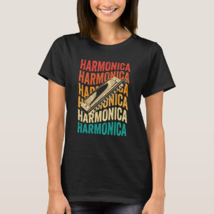 Retro Harmonica Harp Player T-Shirt