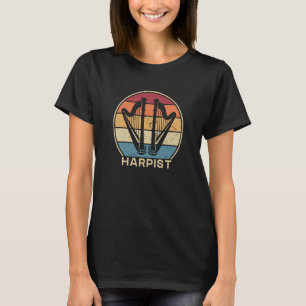 Retro Harpist Harpist Konghou Pedal Harp Harp Play T-Shirt
