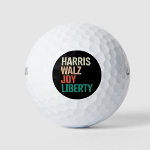 Retro Harris Waltz 2024 Harris Walz Joy Liberty Golf Balls