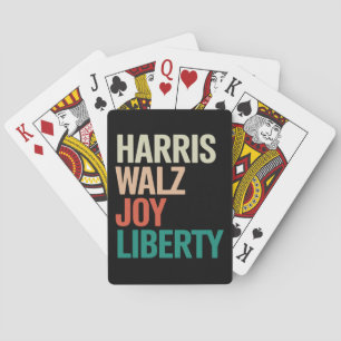 Retro Harris Waltz 2024 Harris Walz Joy Liberty Playing Cards