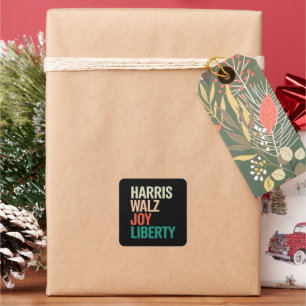 Retro Harris Waltz 2024 Harris Walz Joy Liberty Square Sticker