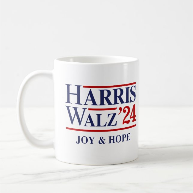 Retro Harris Walz '24 - Joy and Hope Coffee Mug (Left)