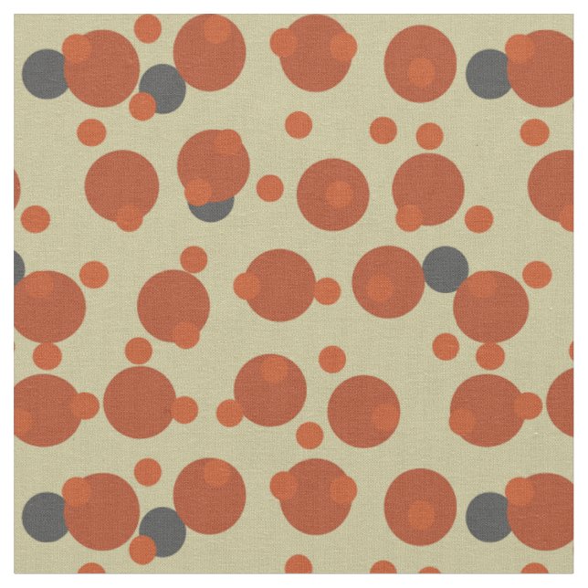 Retro Harvest Moon 1970s Orange Orbit   Fabric (Close Up)