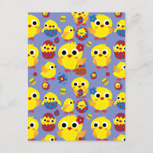 Retro Hatch Easter Eggs Announcement Postcard