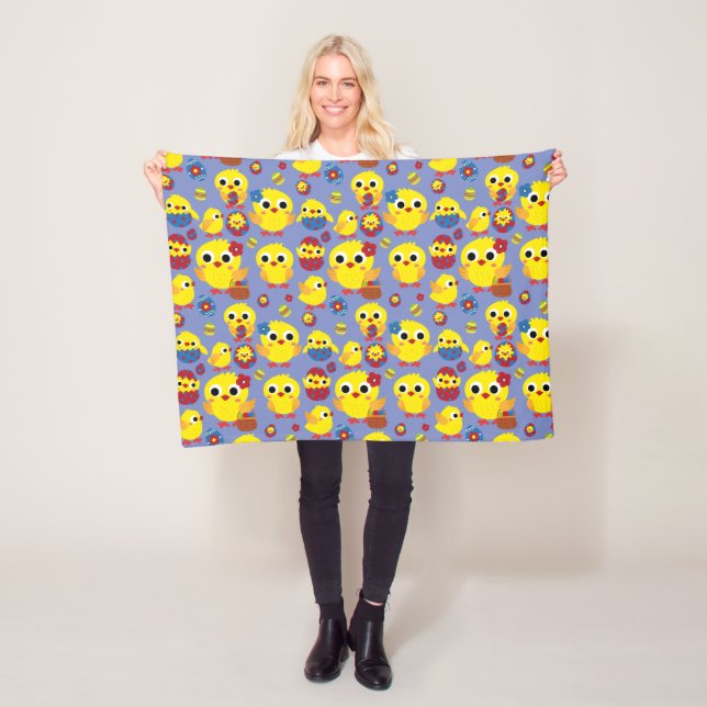 Retro Hatch Easter Eggs Fleece Blanket (In Situ)
