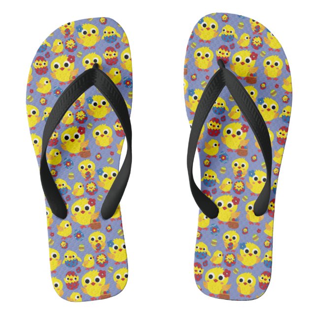 Retro Hatch Easter Eggs Flip Flops (Footbed)