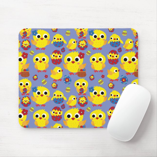 Retro Hatch Easter Eggs Mouse Mat (With Mouse)