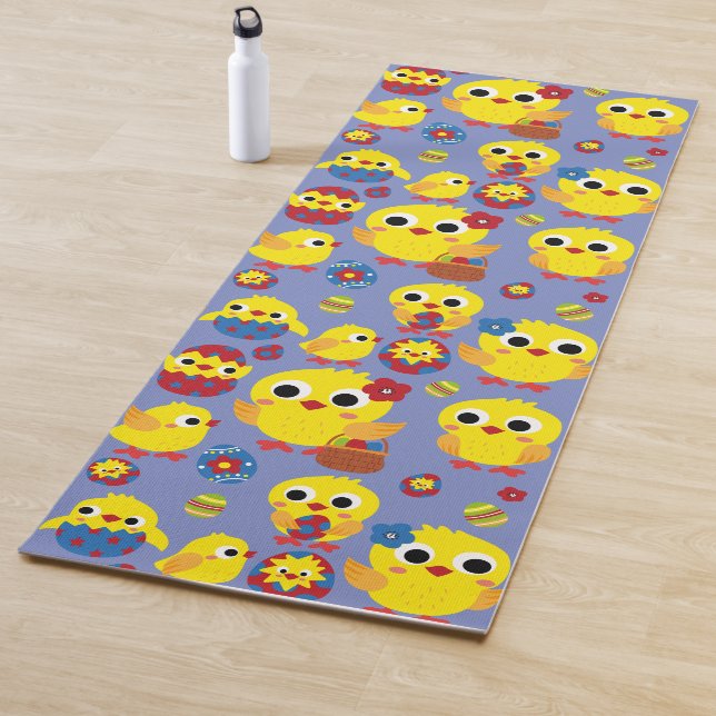 Retro Hatch Easter Eggs Yoga Mat (In Situ)