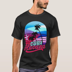 Retro Havana Cuba Caribbean Cuban Caribbean Sea C T-Shirt