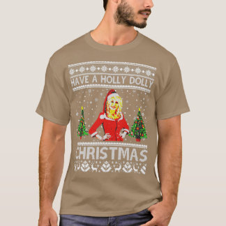 Retro Have a Holly Dolly Christmas Love Parton Mus T-Shirt
