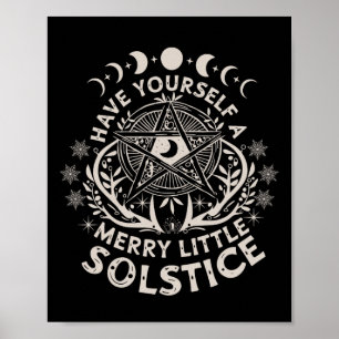 Retro Have Yourself A Merry Little Solstice Yule H Poster