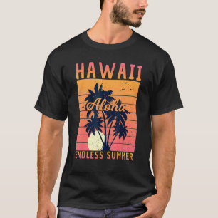 Retro Hawaii Aloha Endless Summer Surfing Summer F T-Shirt