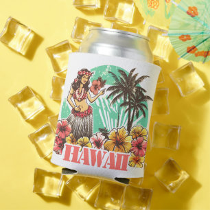 Retro Hawaii Can Cooler