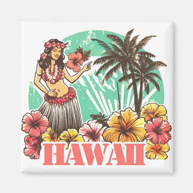 Retro Hawaii Magnet (Front)