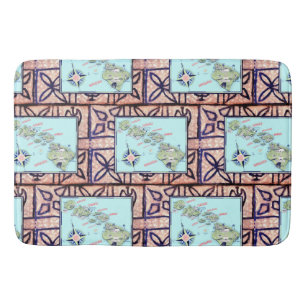 Retro Hawaii Map  Bath Mat