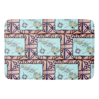 Retro Hawaii Map Bath Mat