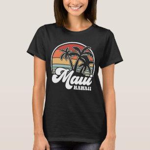 Retro Hawaii Maui Hawaiian Beach Palm Trees T-Shirt