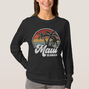 Retro Hawaii Maui Hawaiian Beach Palm Trees T-Shirt