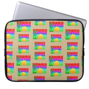 Retro Hawaii Sunset Beach Laptop Sleeve