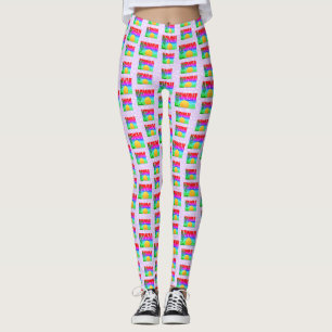 Retro Hawaii Sunset Beach Purple Hibiscus Leggings