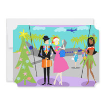 Retro Hawaiian Christmas Party Invitation