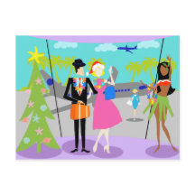 Retro Hawaiian Christmas Postcard