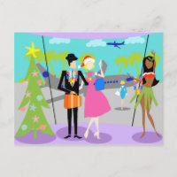 Retro Hawaiian Christmas Postcard