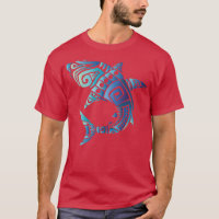 Retro Hawaiian Summer Blue Tribal Sharks Men Women