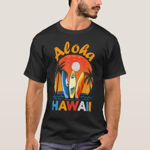 Retro Hawaiian Surfboard Aloha Hawaii Island Surfe T-Shirt