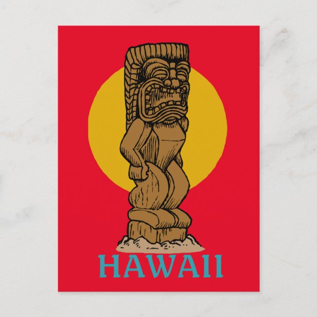 Retro Hawaiian Tiki Postcard (Front)