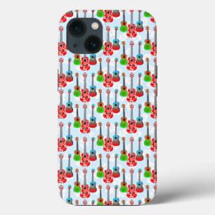 Retro Hawaiian Ukulele Floral iPhone 13 Case