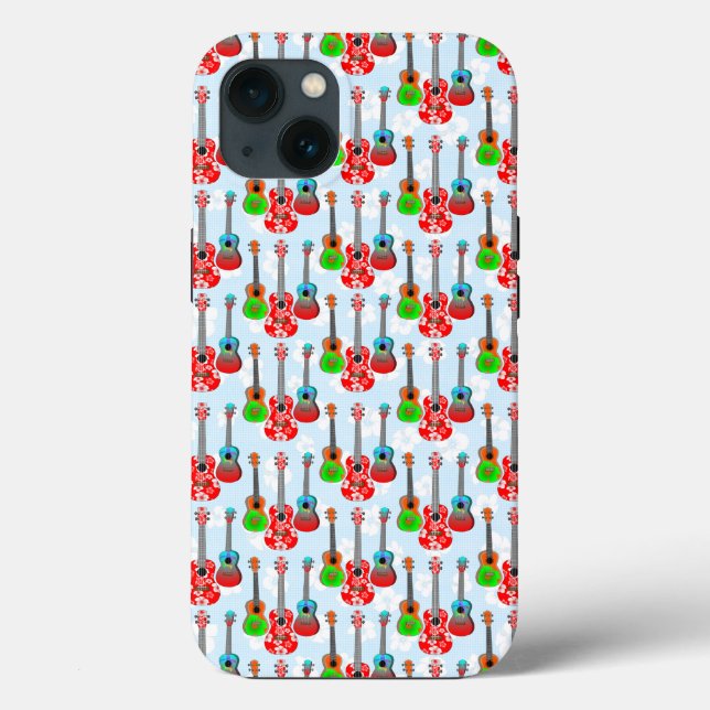 Retro Hawaiian Ukulele Floral Case-Mate iPhone Case (Back)