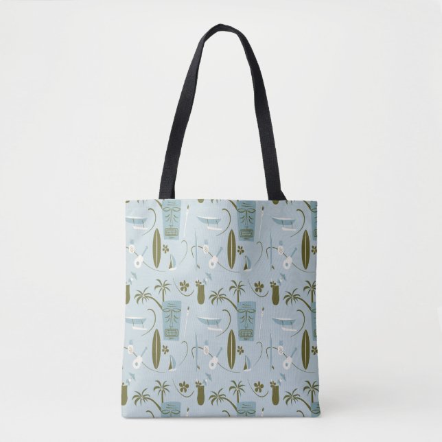 Retro Hawaiian Vintage Hawaii Blue Tote Bag (Front)