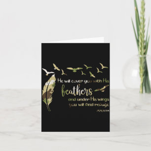 Retro He Will Cover You With His Beathers Jesus Re Card