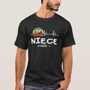 Retro Hearbeat First Time Niece 2023 New Niece T-Shirt
