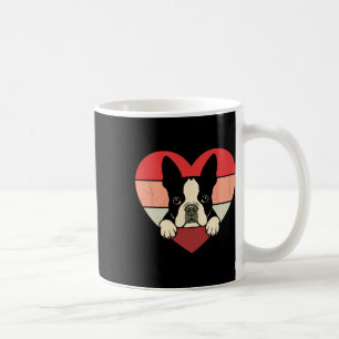Retro Heart Boston Terrier Dog Vintage Valentine W Coffee Mug