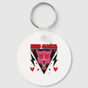 Retro Heart Breaker Valentines Day Tiger Love Key Ring