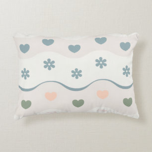 Retro Heart Meadow Stripe Decorative Cushion