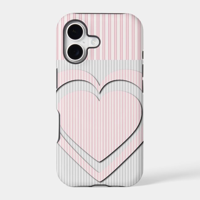Retro Heart Pattern Stripes Graphic Design (Back)