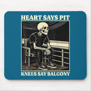 Retro Heart Says Pit Knees Design Mouse Mat