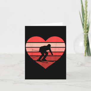Retro Heart Skiing Ski Vintage Valentine Womens Me Card