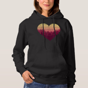 Retro Heart Trees Outdoor Nature Landscape Wildlif Hoodie