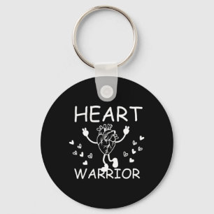 Retro Heart Warrior Anatomical Heart Chd Awareness Key Ring