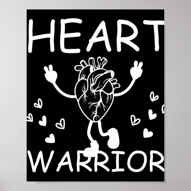 Retro Heart Warrior Anatomical Heart Chd Awareness Poster (Front)